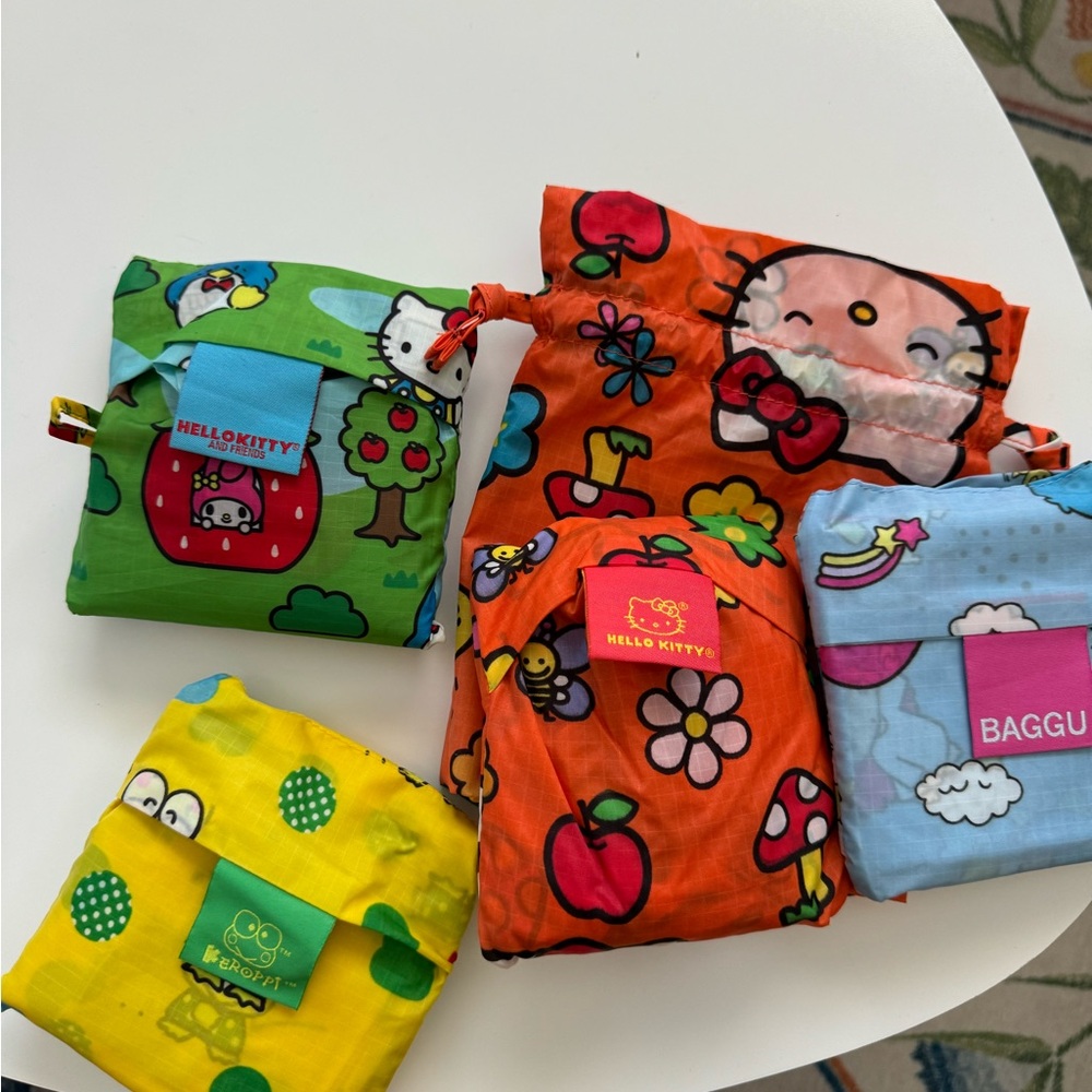 4 BAGGU standard reusable bags Hello Kitty